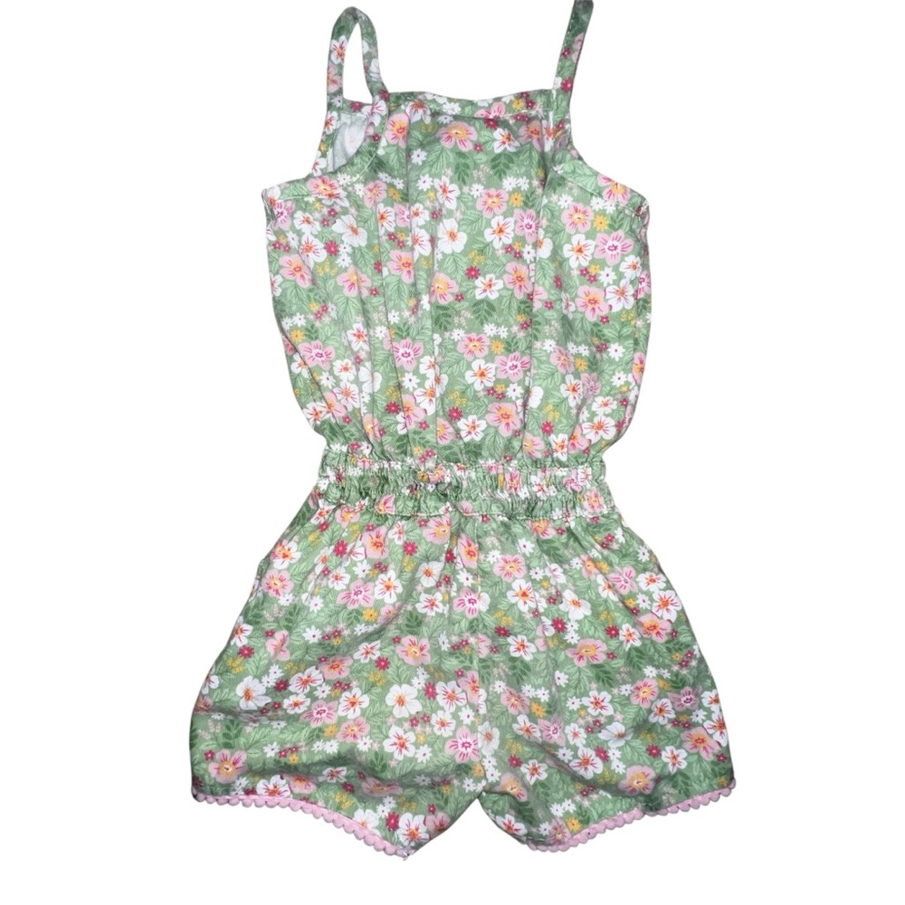 Real Love Floral Toddler Romper Green and Pink Size 3T